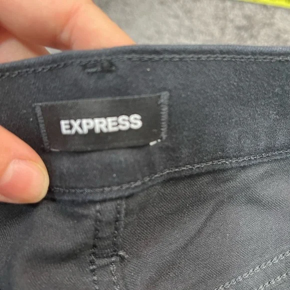 Express cotton blend skinny mid rise some stretch black pants women’s size 6R - Picture 17 of 17